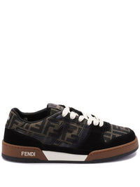 FENDI Fendi Men Ff Jacquard And Suede Fendi Match Sneakers