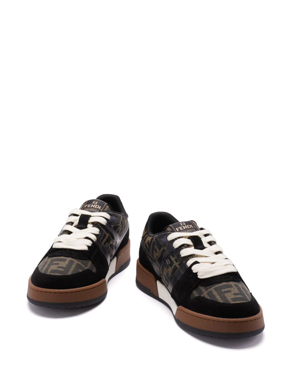 FENDI Fendi Men Ff Jacquard And Suede Fendi Match Sneakers