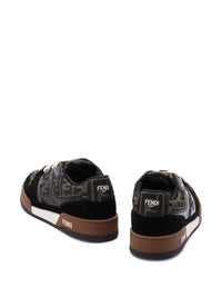 FENDI Fendi Men Ff Jacquard And Suede Fendi Match Sneakers