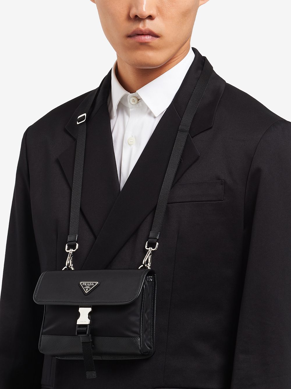 Prada Men Re-Nylon And Saffiano Leather Smartphone Case