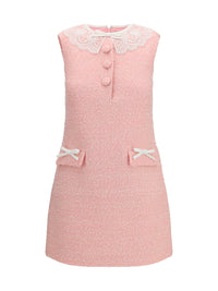 SELF-PORTRAIT Self-Portrait Women Bouclé Mini Dress With Lace Collar