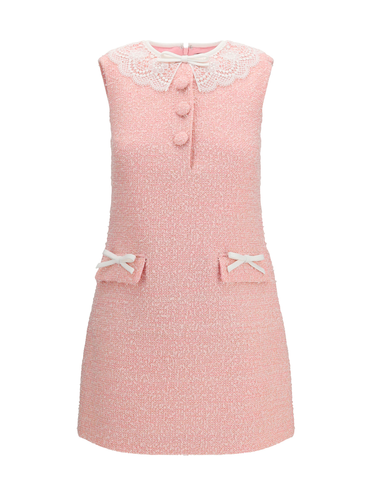 SELF-PORTRAIT Self-Portrait Women Bouclé Mini Dress With Lace Collar