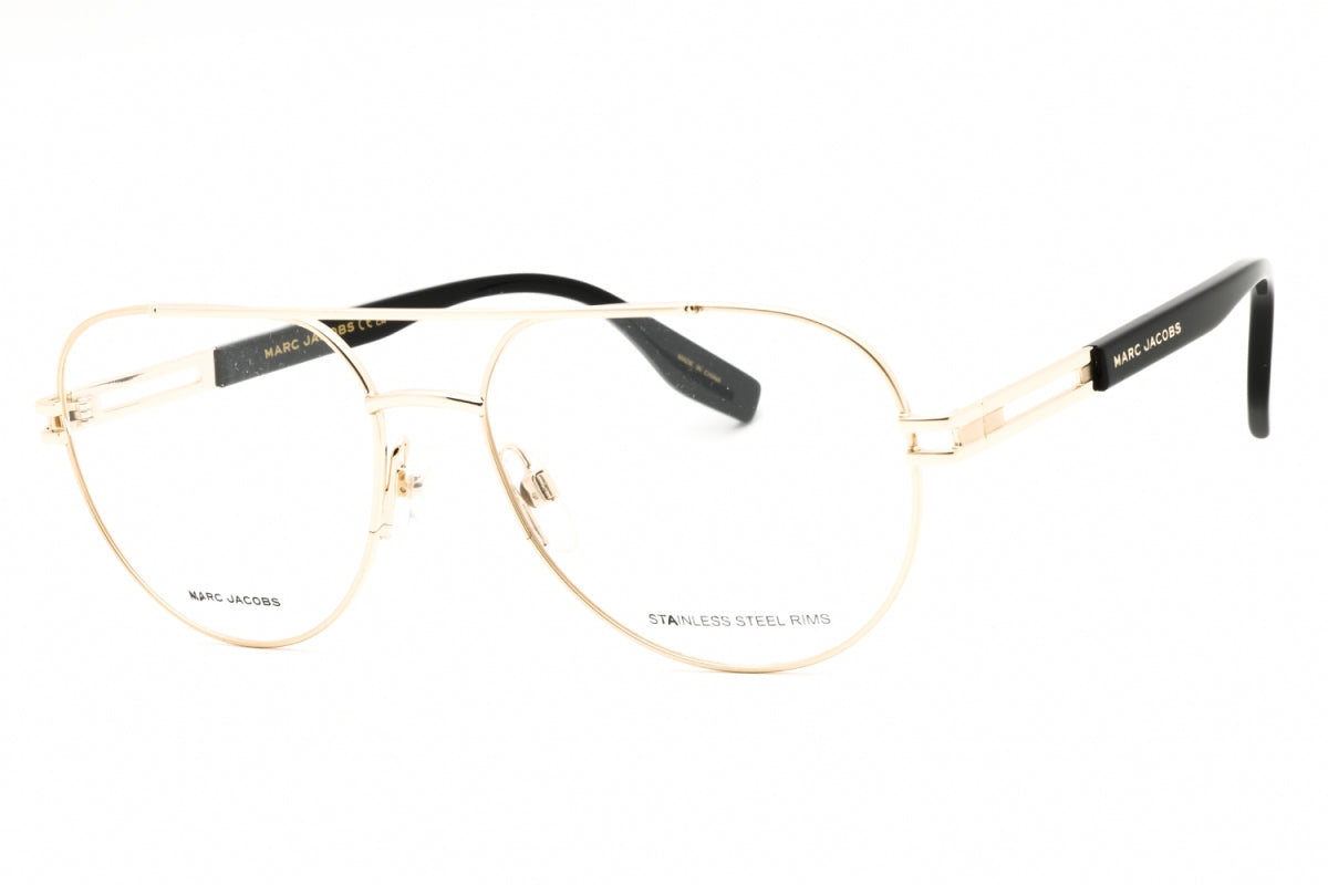 Marc Jacobs Eyeglasses Aviator Full Rim, Gold Frame and Clear Demo Lenses Lens MARC6760J5G00