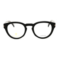 David Beckham Eyeglasses Round Full Rim, Black Frame and Clear Demo Lenses Lens DB7114080700