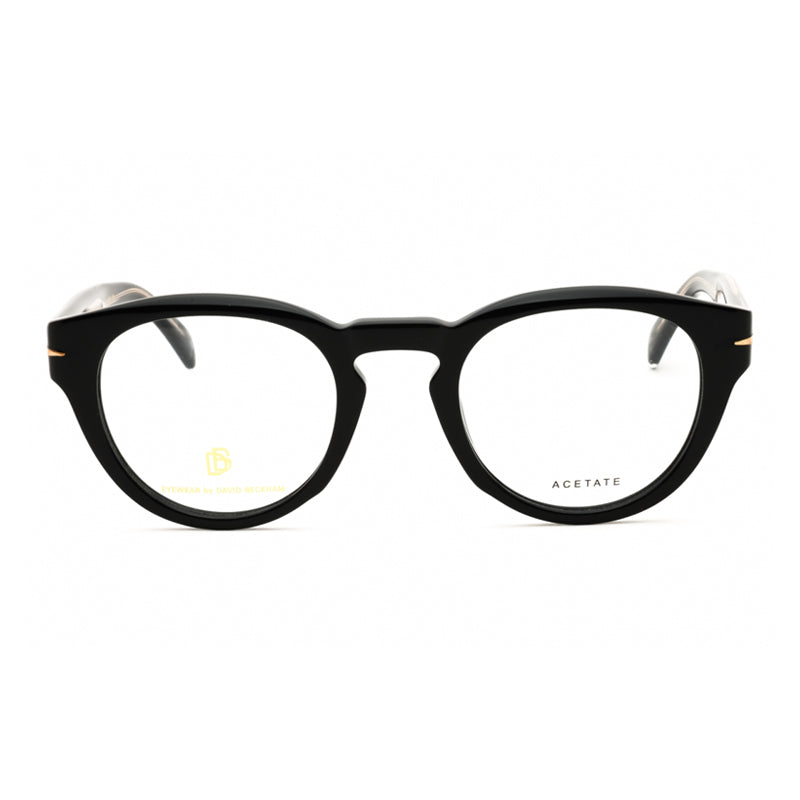 David Beckham Eyeglasses Round Full Rim, Black Frame and Clear Demo Lenses Lens DB7114080700