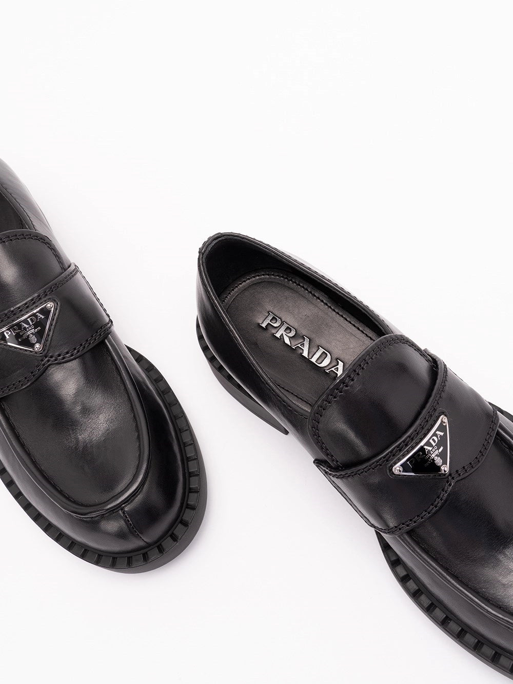 Prada Prada Men Aged Leather Loafers