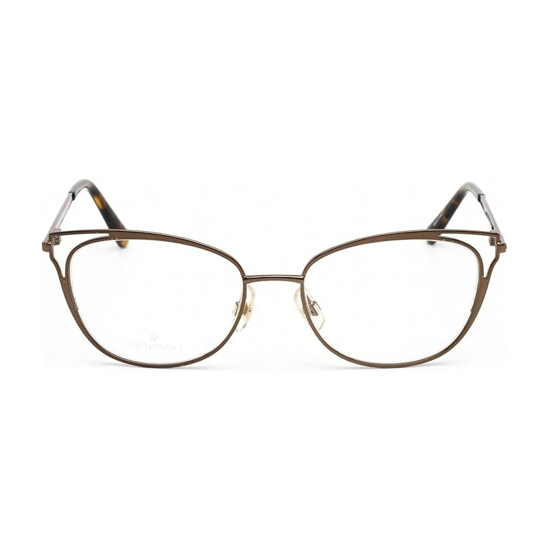 Swarovski Eyeglasses Cat Eye Full Rim, Matte Dark Brown Frame and Clear Demo Lenses Lens SK5260049