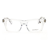Salvatore Ferragamo Eyeglasses Square Full Rim, Light Crystal Grey Frame and Clear Demo Lenses Lens SF2923050