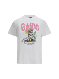 GANNI Ganni Women Western T-Shirt With Cowboy Boots