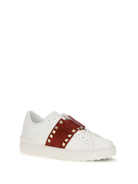 Valentino Garavani Women Rockstud Untitled Sneakers With Suede Band
