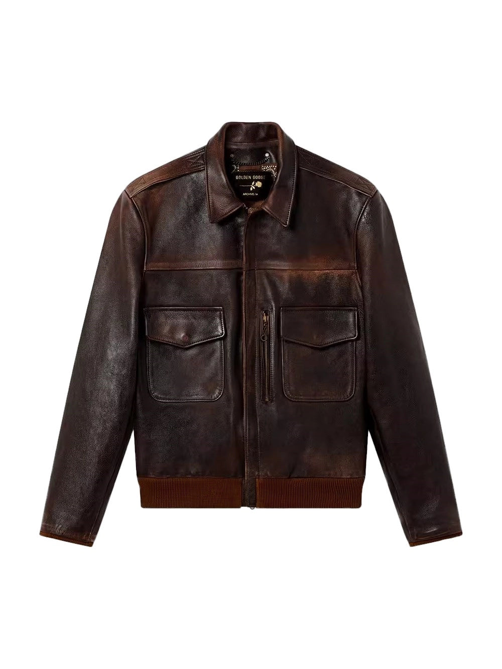 Golden Goose Men Leather Bomber Jacket