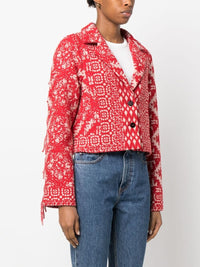 Forte_forte Forte_Forte Women Graphic-Print Fringe-Detail Jacket
