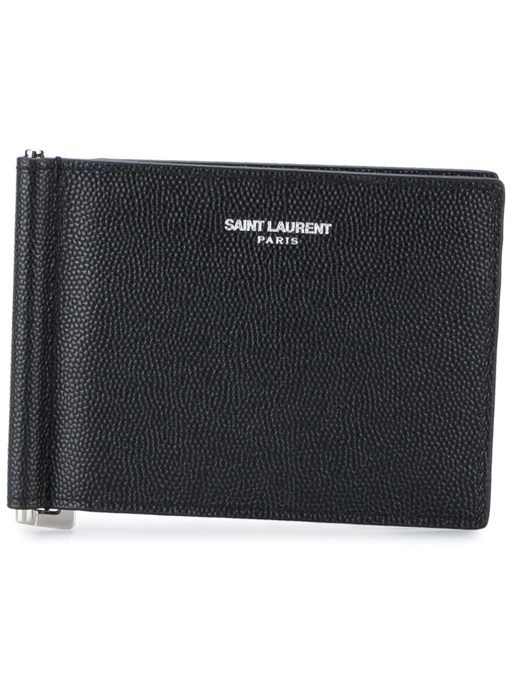 Saint Laurent Men Saint Laurent Paris Bill Clip Wallet In Grain De Poudre Leather