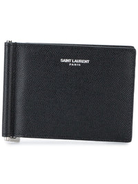 SAINT LAURENT PARIS Saint Laurent Paris Bill Clip Wallet In Grain De Poudre Leather Women