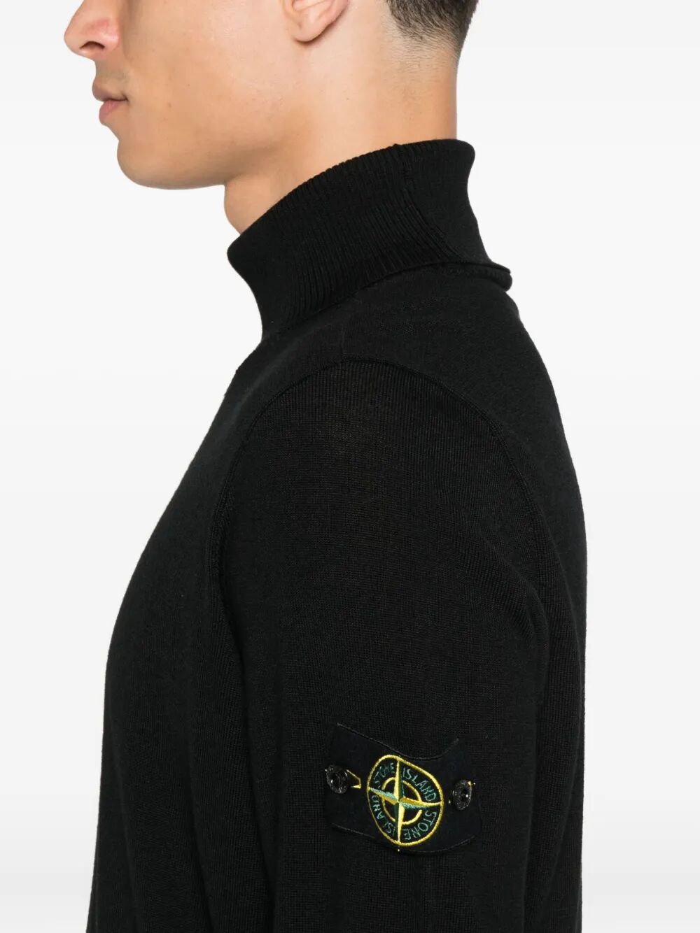 STONE ISLAND Stone Island Men Ribbed Wool Turtleneck Sweater