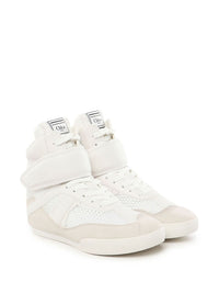 Mesh And Suede Kick High-Top Sneakers Women