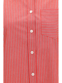GANNI Ganni Women Striped Cotton Shirt With Balloon Sleeves