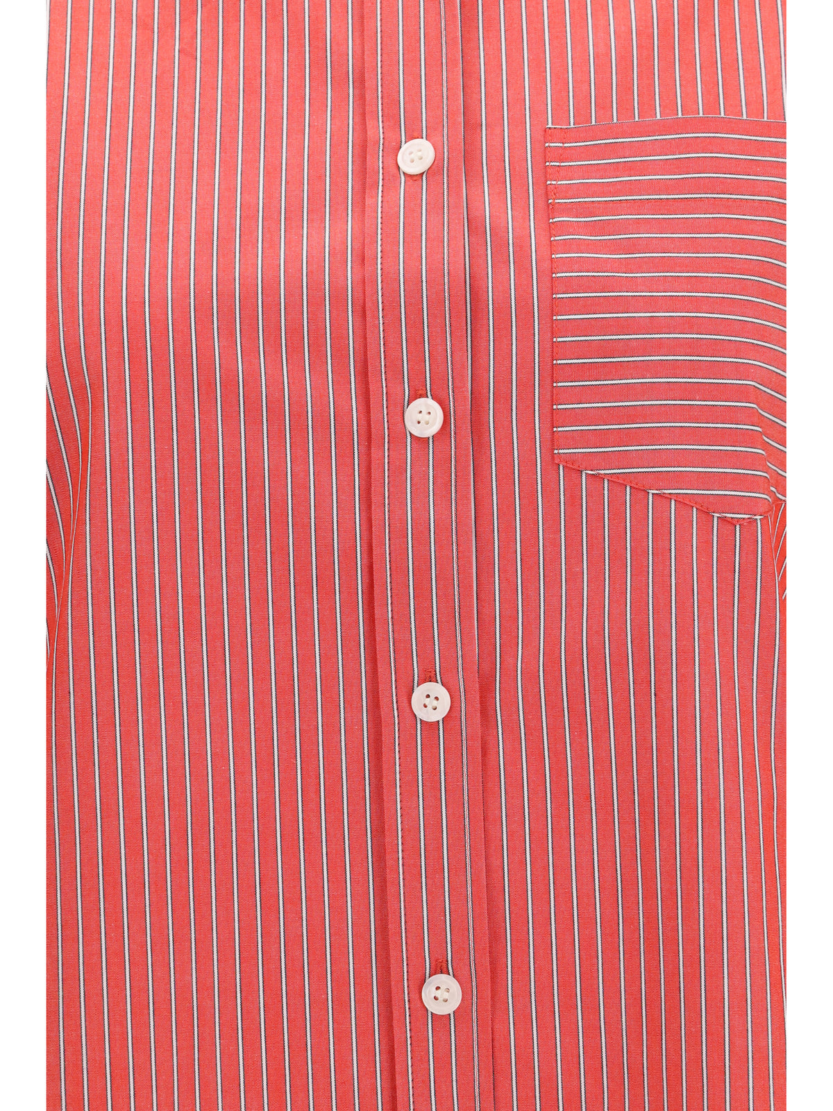 GANNI Ganni Women Striped Cotton Shirt With Balloon Sleeves