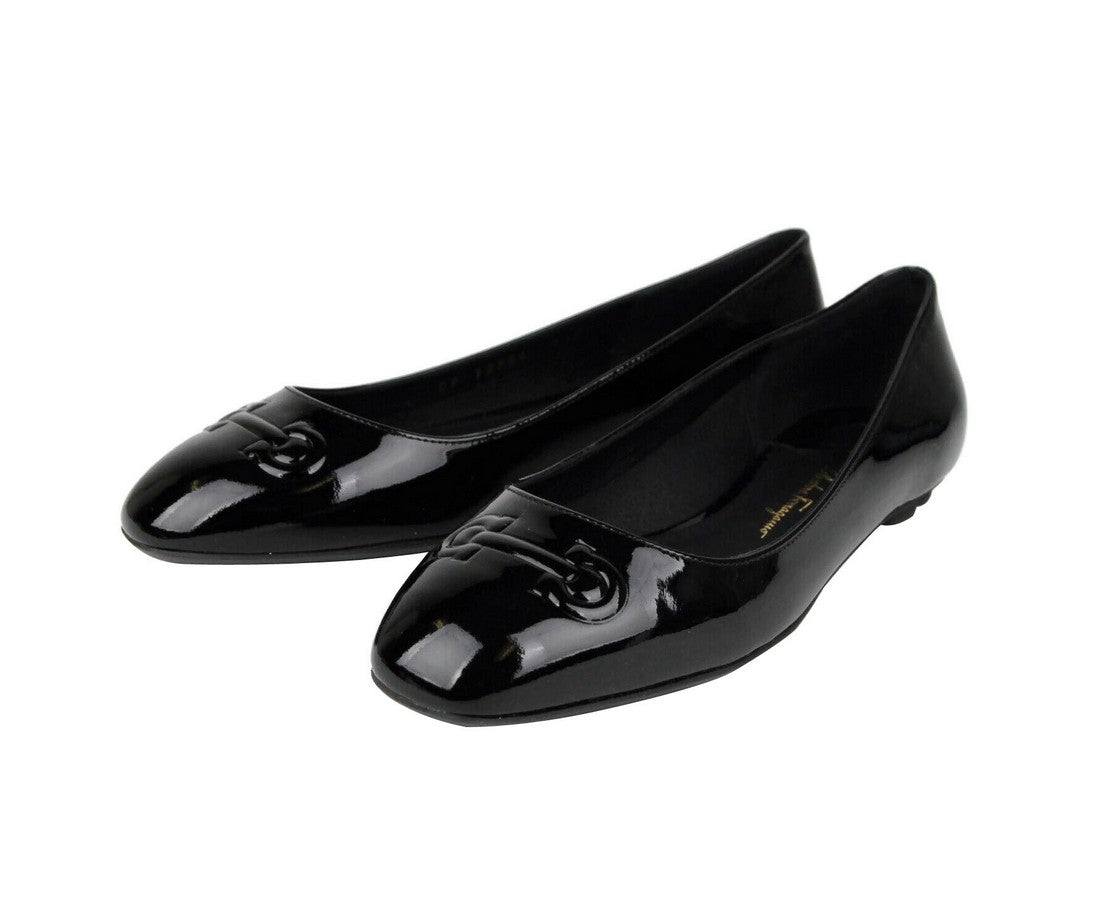 Salvatore Ferragamo Salvatore Ferragamo Women's Broni Black Patent Leather Ballet Flats(5.5 C)