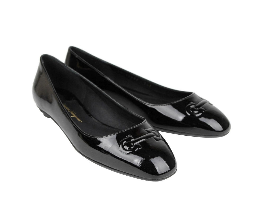 Salvatore Ferragamo Salvatore Ferragamo Women's Broni Black Patent Leather Ballet Flats(5.5 C)