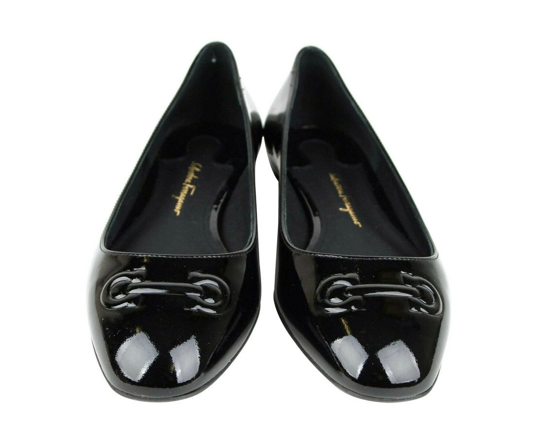 Salvatore Ferragamo Salvatore Ferragamo Women's Broni Black Patent Leather Ballet Flats(5.5 C)