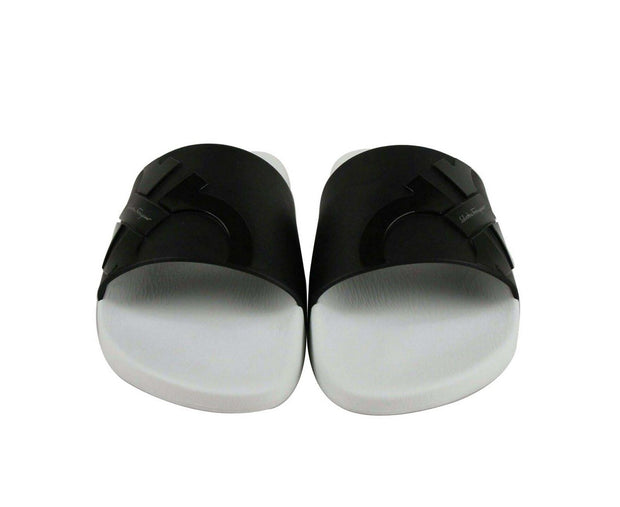 Salvatore Ferragamo Men's Dante Black / White Rubber Slide Sandal 0682459