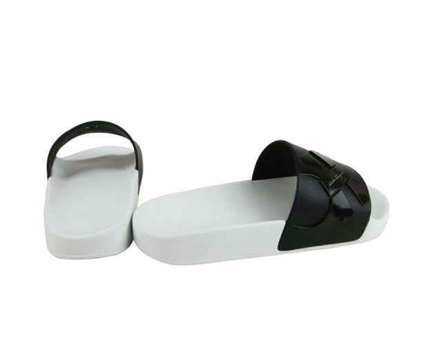 Salvatore Ferragamo Men's Dante Black / White Rubber Slide Sandal 0682459