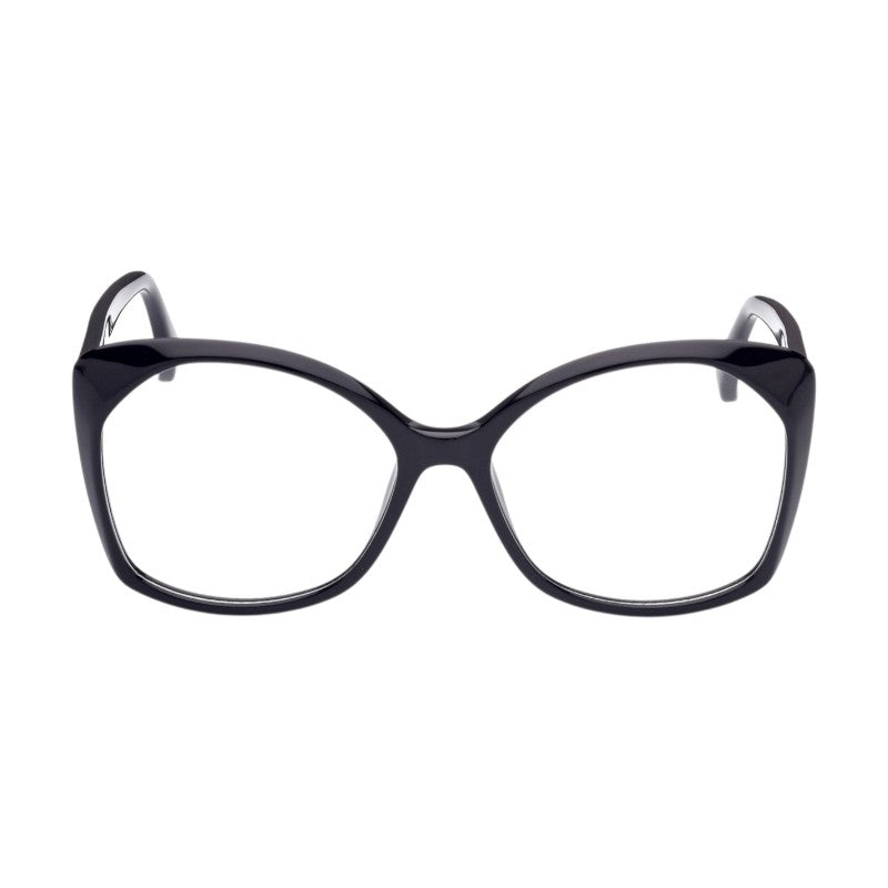 Max Mara Max Mara Eyeglasses Square Full Rim, Shiny Black Frame and Clear Demo Lens Lens MM5029001