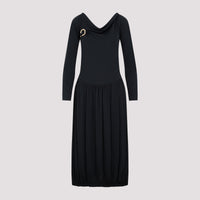 Lanvin Ls Drape Midi Dress Women
