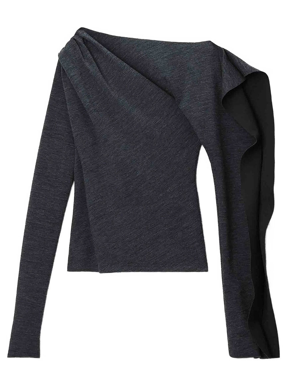 ALEXANDER WANG Maglia Asimmetrica Con Spalle Scoperte E Volant Women