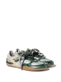 MIUMIU Gymnasium Technical Fabric And Python-Print Ayers Leather Sneakers Women