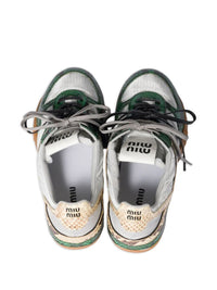 MIUMIU Gymnasium Technical Fabric And Python-Print Ayers Leather Sneakers Women