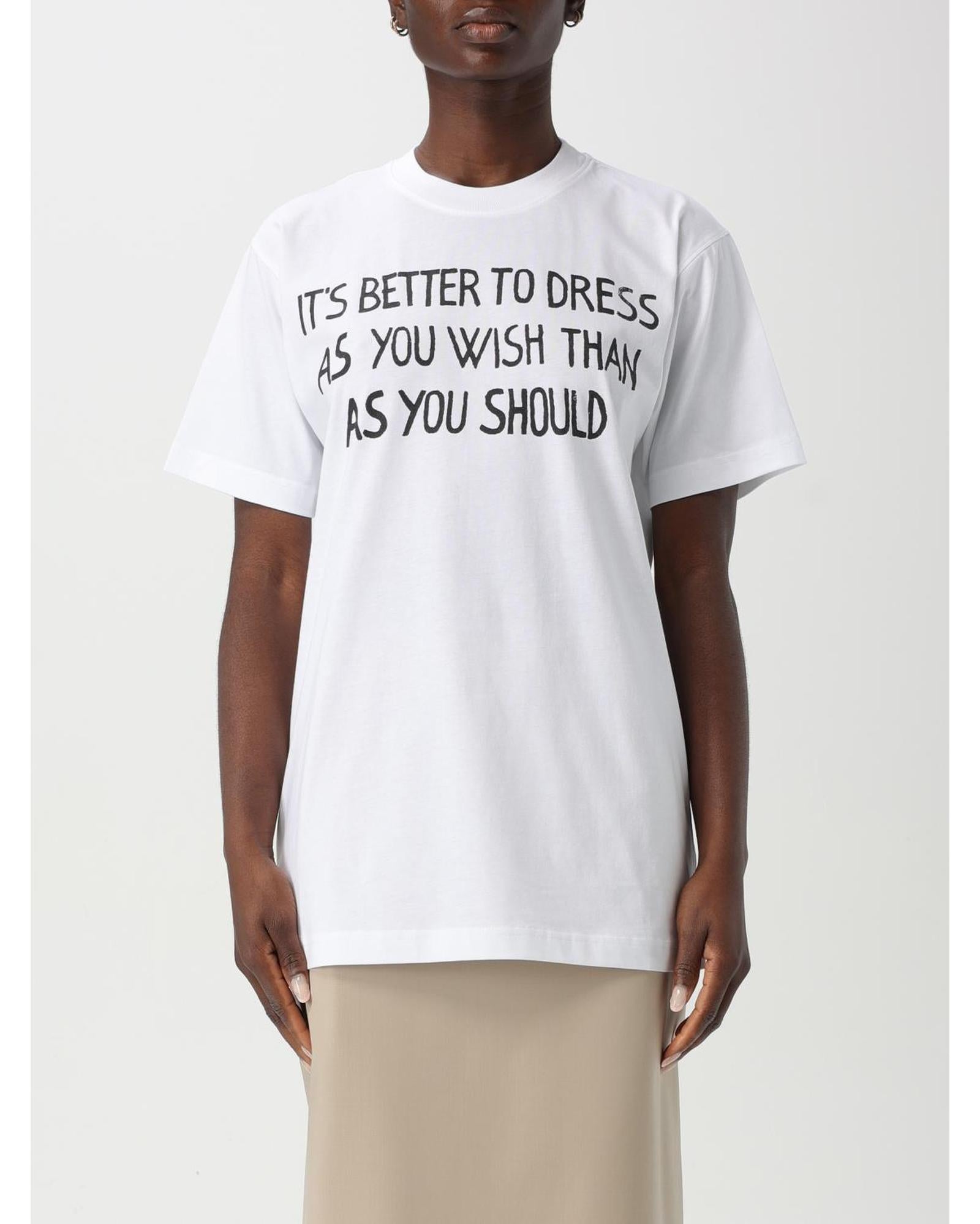 Moschino Couture Oversized slogan Tshirt Women White T-Shirts