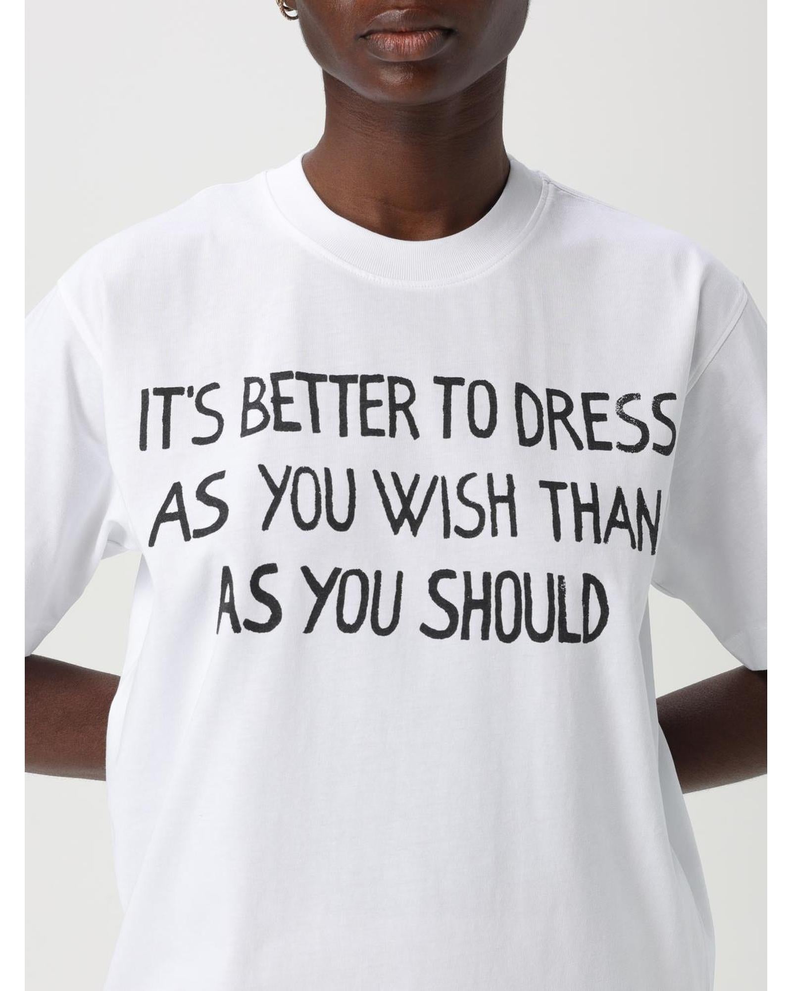 Moschino Couture Oversized slogan Tshirt Women White T-Shirts