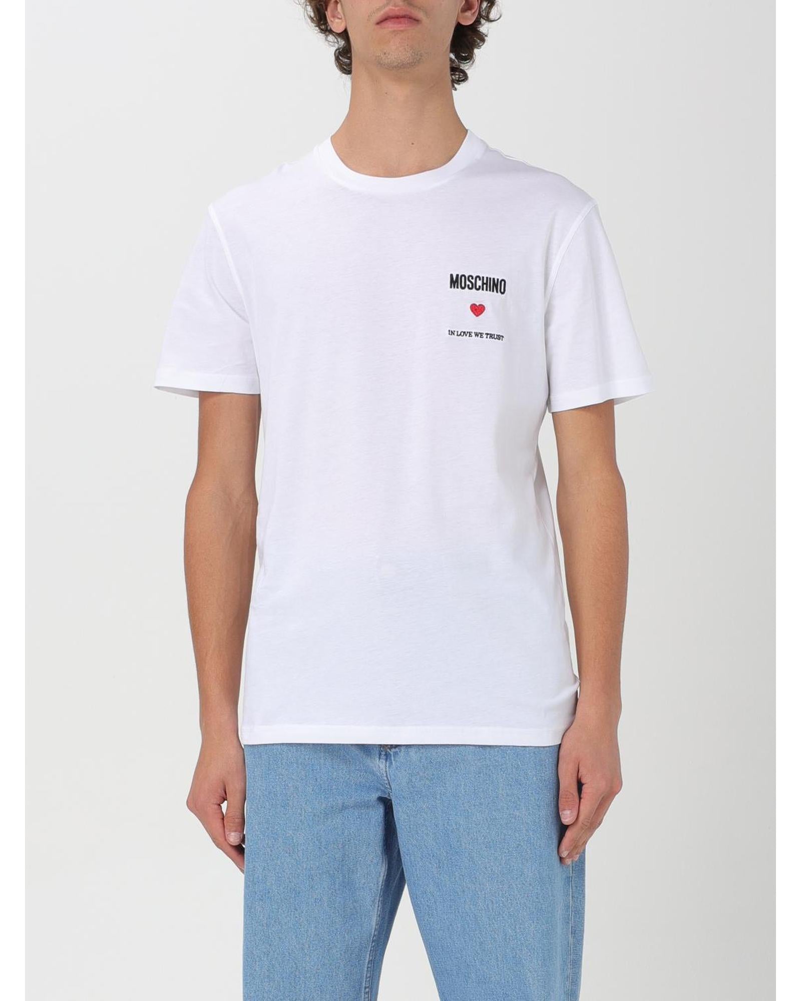 Moschino Couture In Love We Trust TShirt Men White T-Shirts