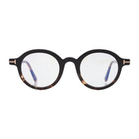 Tom Ford Tom Ford Eyeglasses Round Full Rim, Black Frame and Clear/Blue-Light Block Lenses Lens FT5664-B005