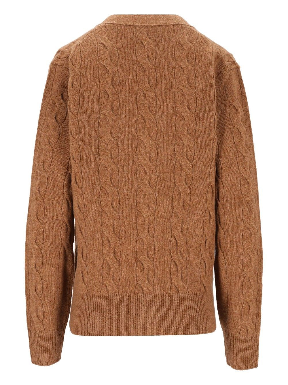 Ami Ami Women Camel Brown Wool Cardigan
