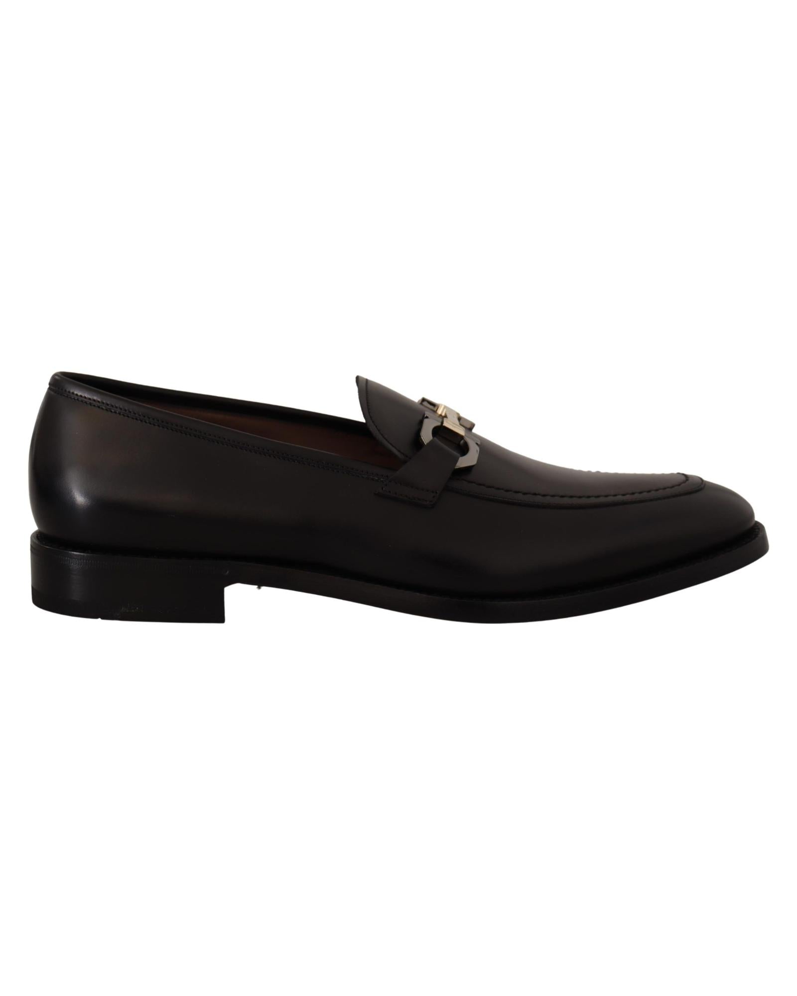 Salvatore Ferragamo  Gancini Bit Leather Loafers for Men  Black
