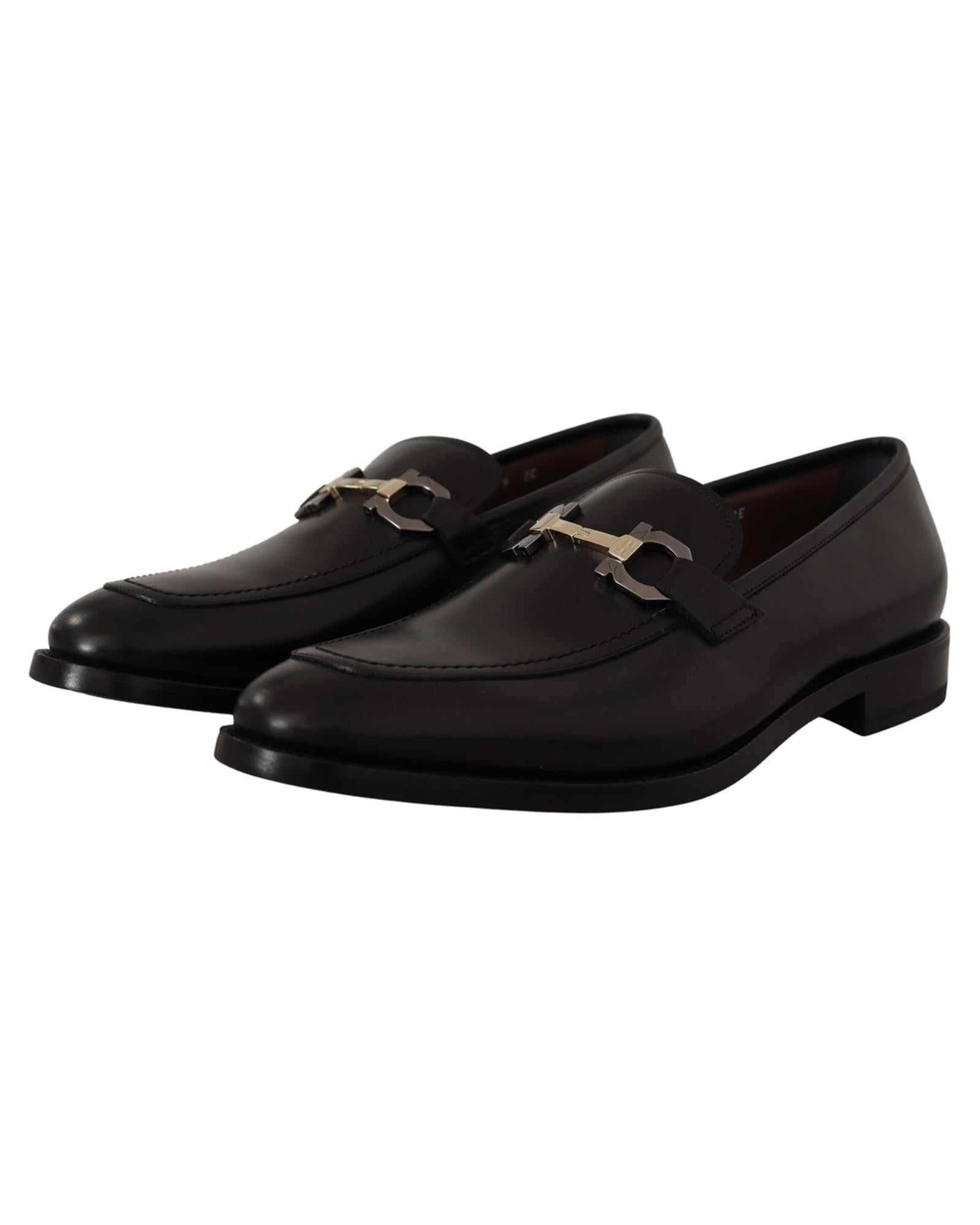 Salvatore Ferragamo  Gancini Bit Leather Loafers for Men  Black