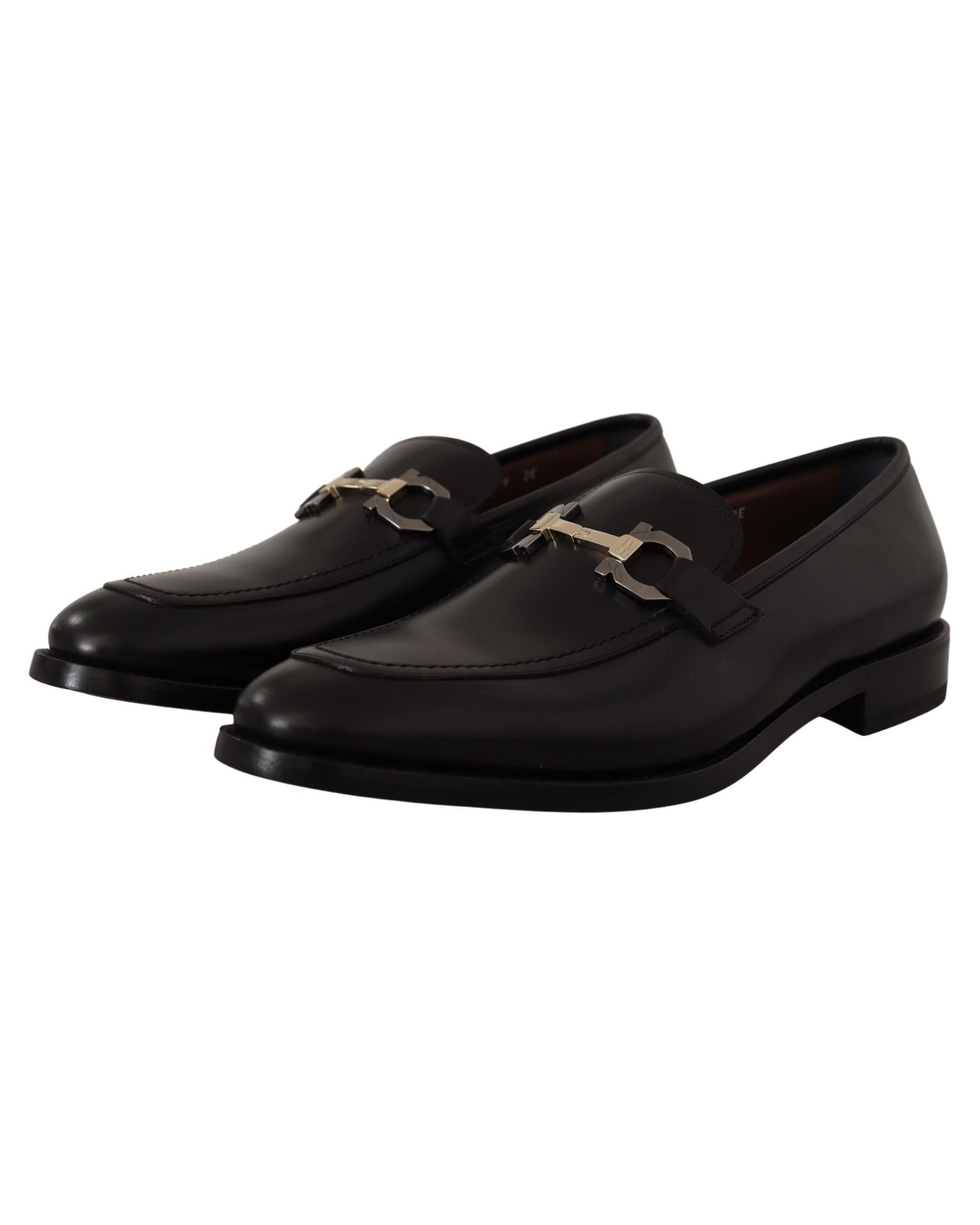 Salvatore Ferragamo  Gancini Bit Leather Loafers for Men  Black