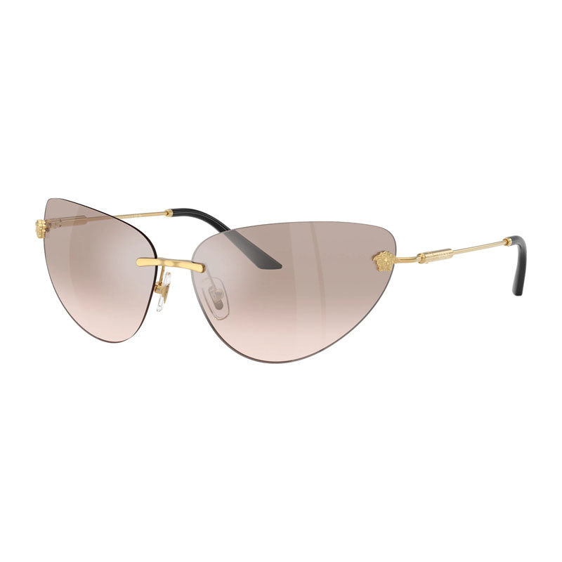 Versace Versace Sunglasses Cat Eye Rimless, Gold Frame and Pink Gradient Mirror Lens VE22811002/6F
