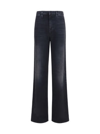 Gucci Women Stretch Cotton Jeans With Web Stripe
