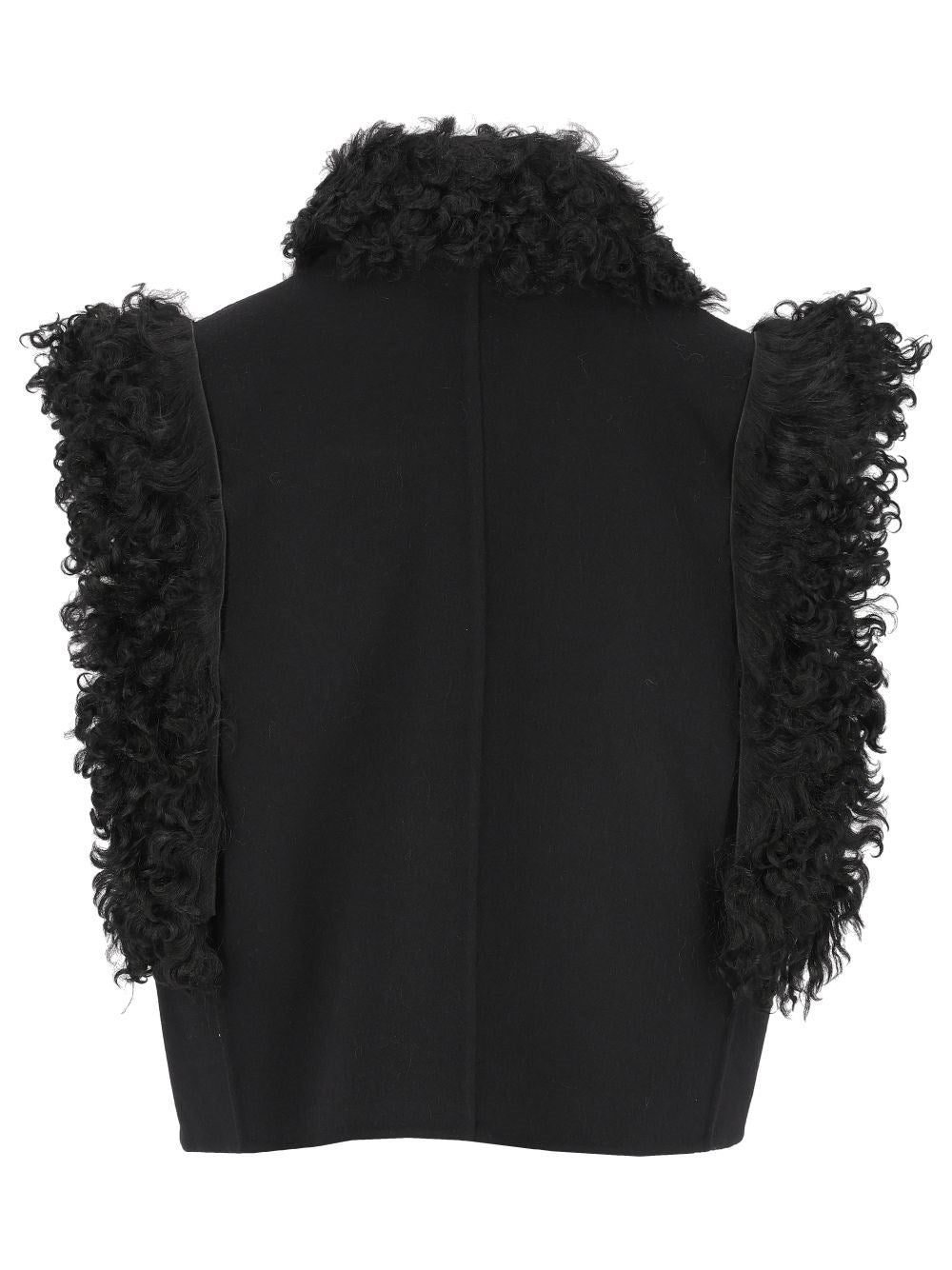 Fendi Women Black Wool And Sheepskin Gilet