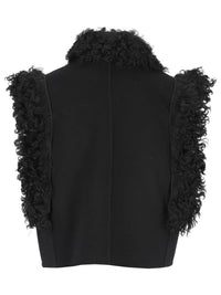 Fendi Women Black Wool And Sheepskin Gilet
