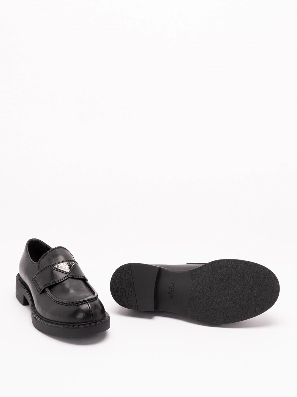 Prada Prada Men Aged Leather Loafers