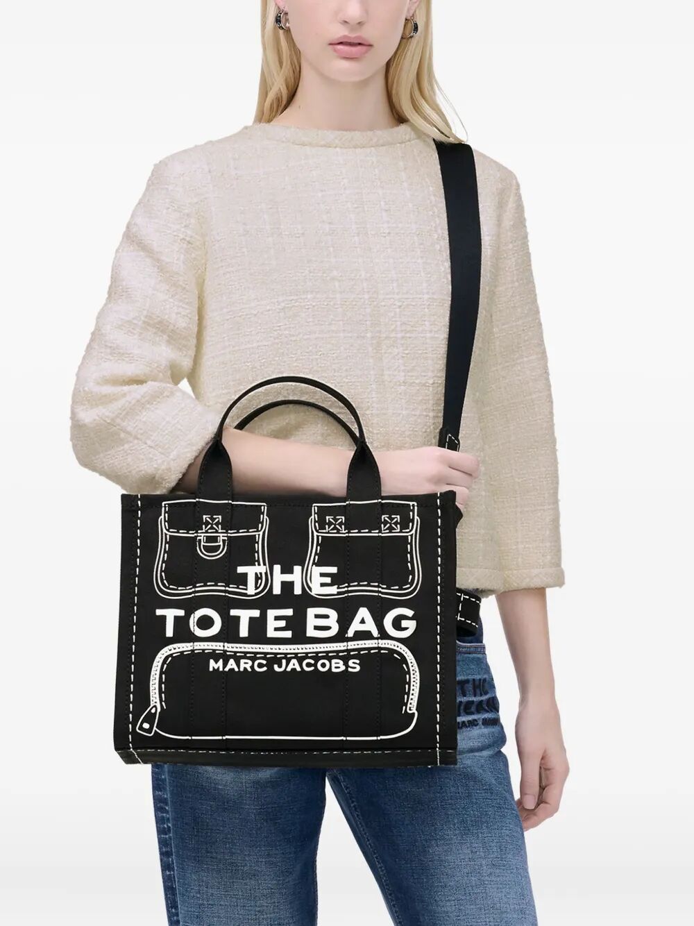 Marc Jacobs Women The Trompe L`Oeil Cargo Canvas Medium Tote Bag