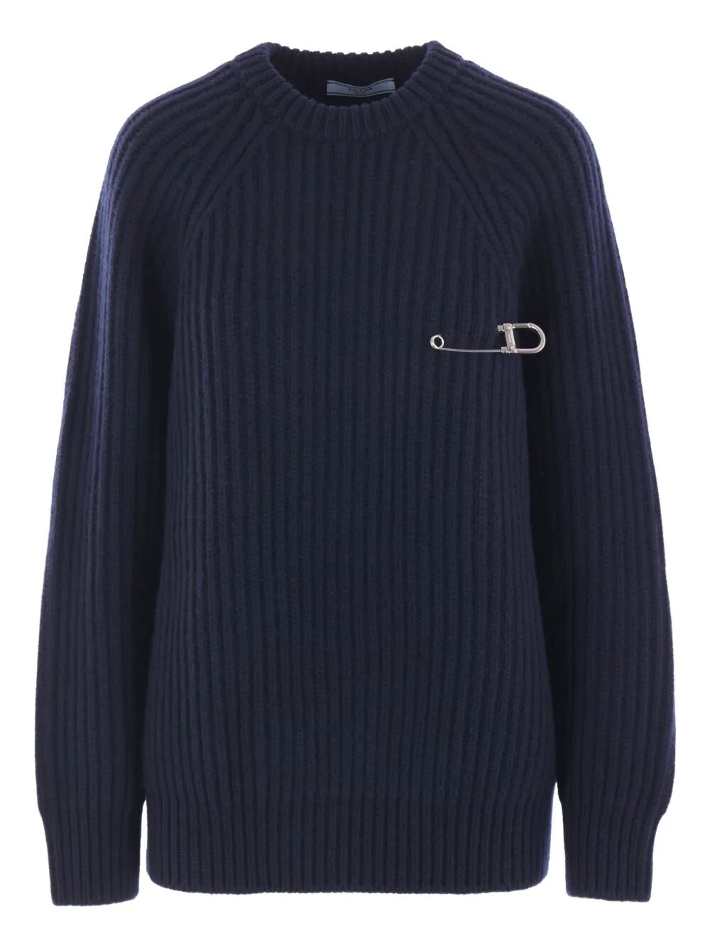PRADA Ribbed-Knit Safety-Pin Sweater Women