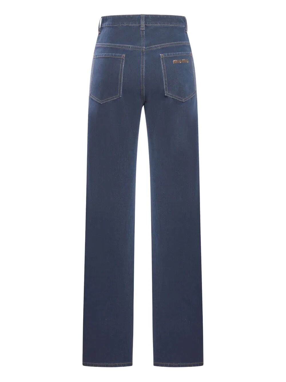 MIU MIU Miu Miu Women Embroidered-Logo Flock Jeans