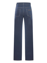 MIU MIU Miu Miu Women Embroidered-Logo Flock Jeans