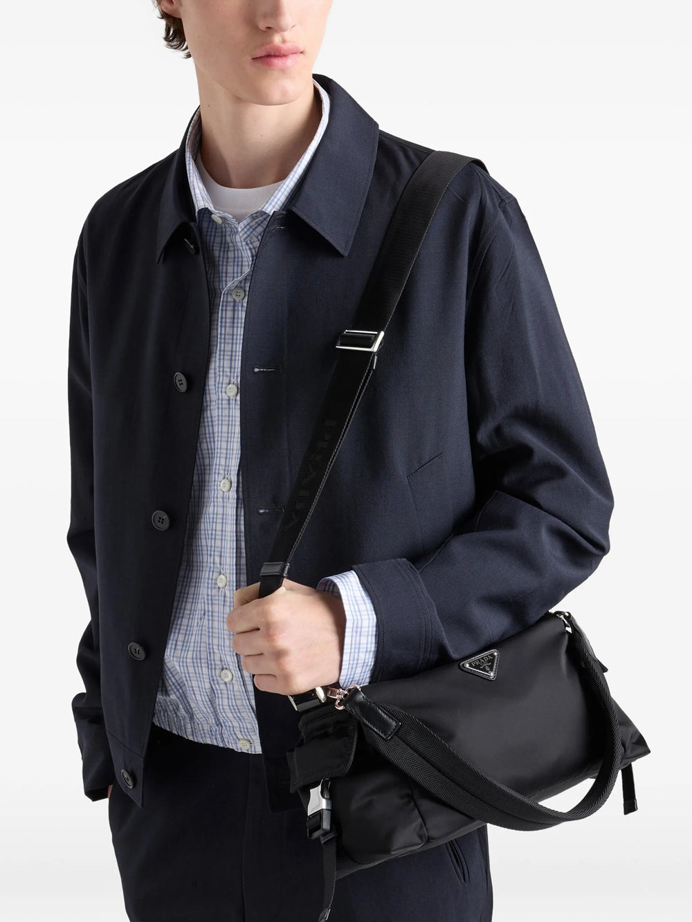 Prada Men Prada Explore Re-Nylon And Leather Bag